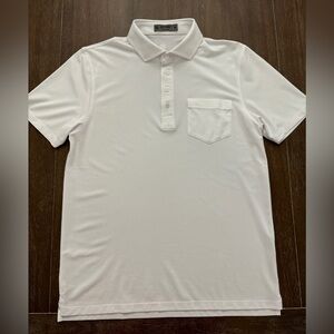 G/Fore Men’s White Spread Collar Polo - Medium